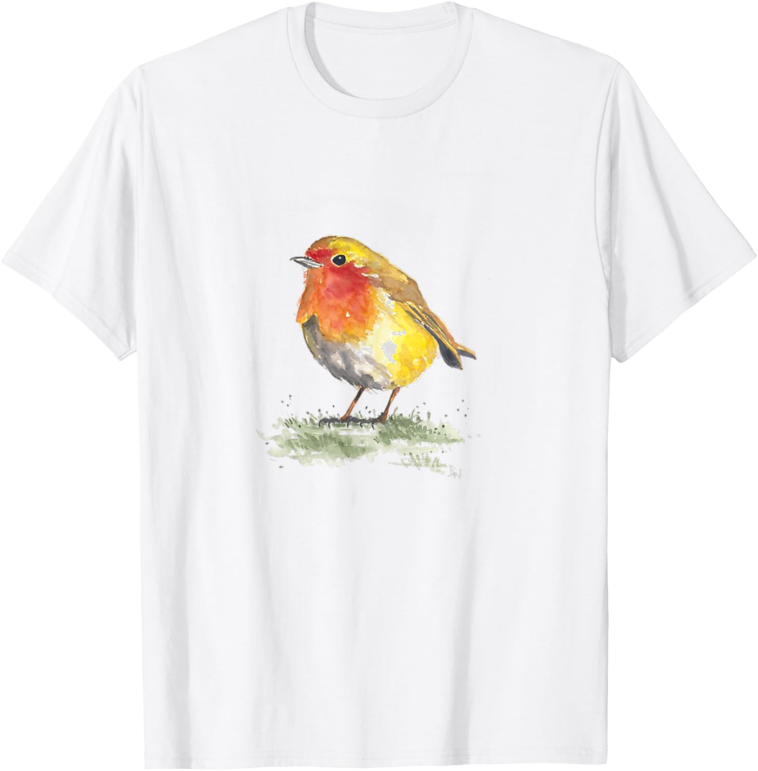 Robin Bird Motif, Print Gift , White, s T-Shirt - T-Shirt | White