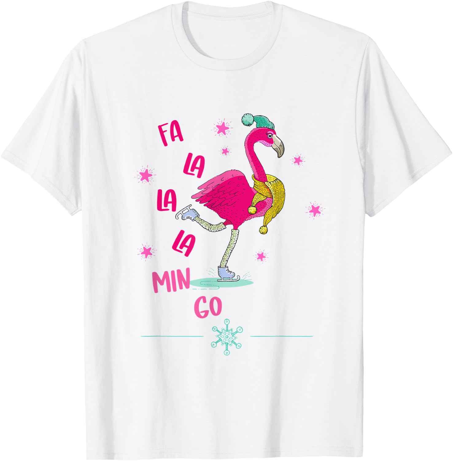 Fa la la mingo shirt Flamingo T-Shirt - T-Shirt | White