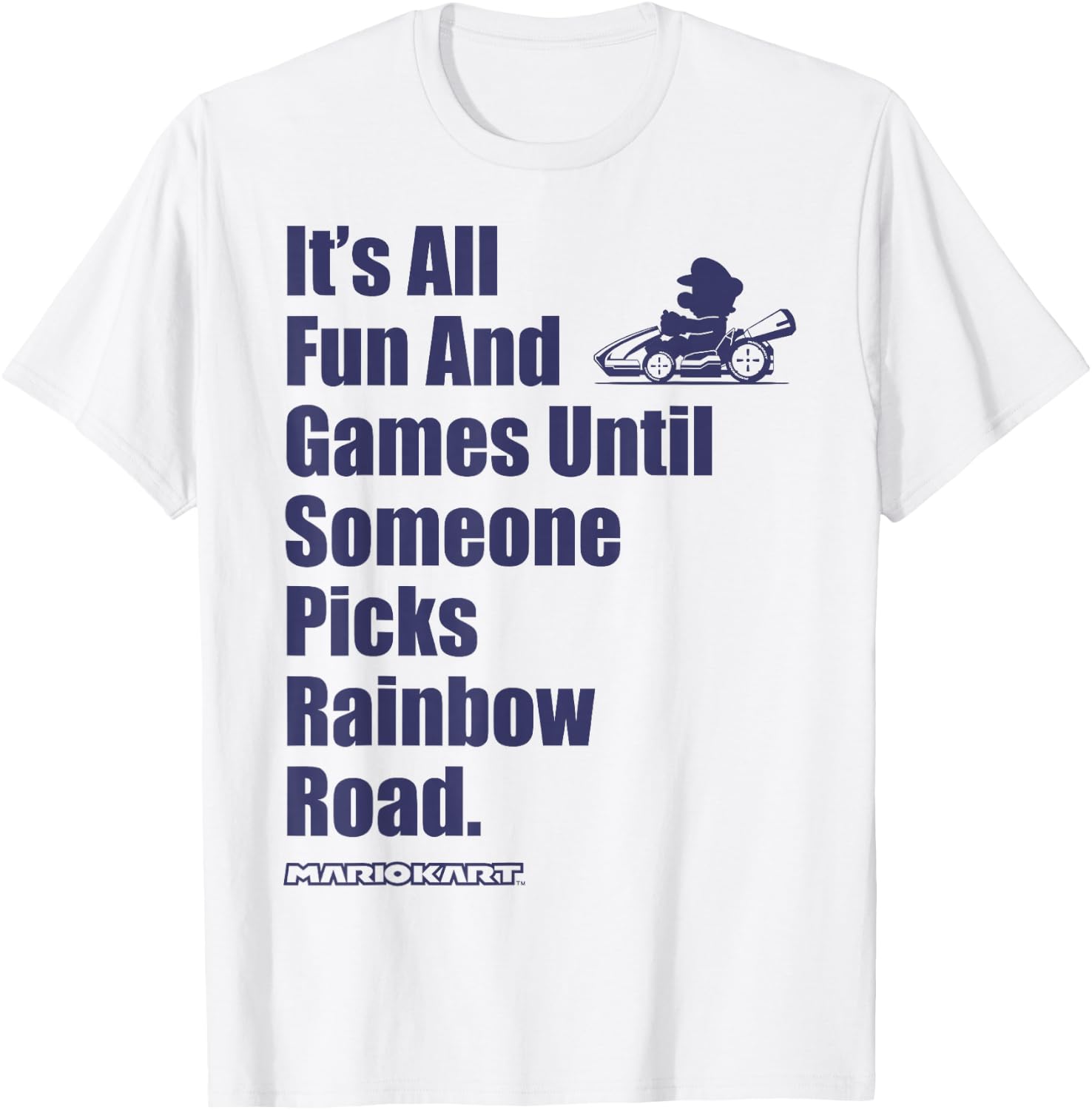 Nintendo Mario Kart Rainbow Road Fun and Games Small T-Shirt - T-Shirt | White