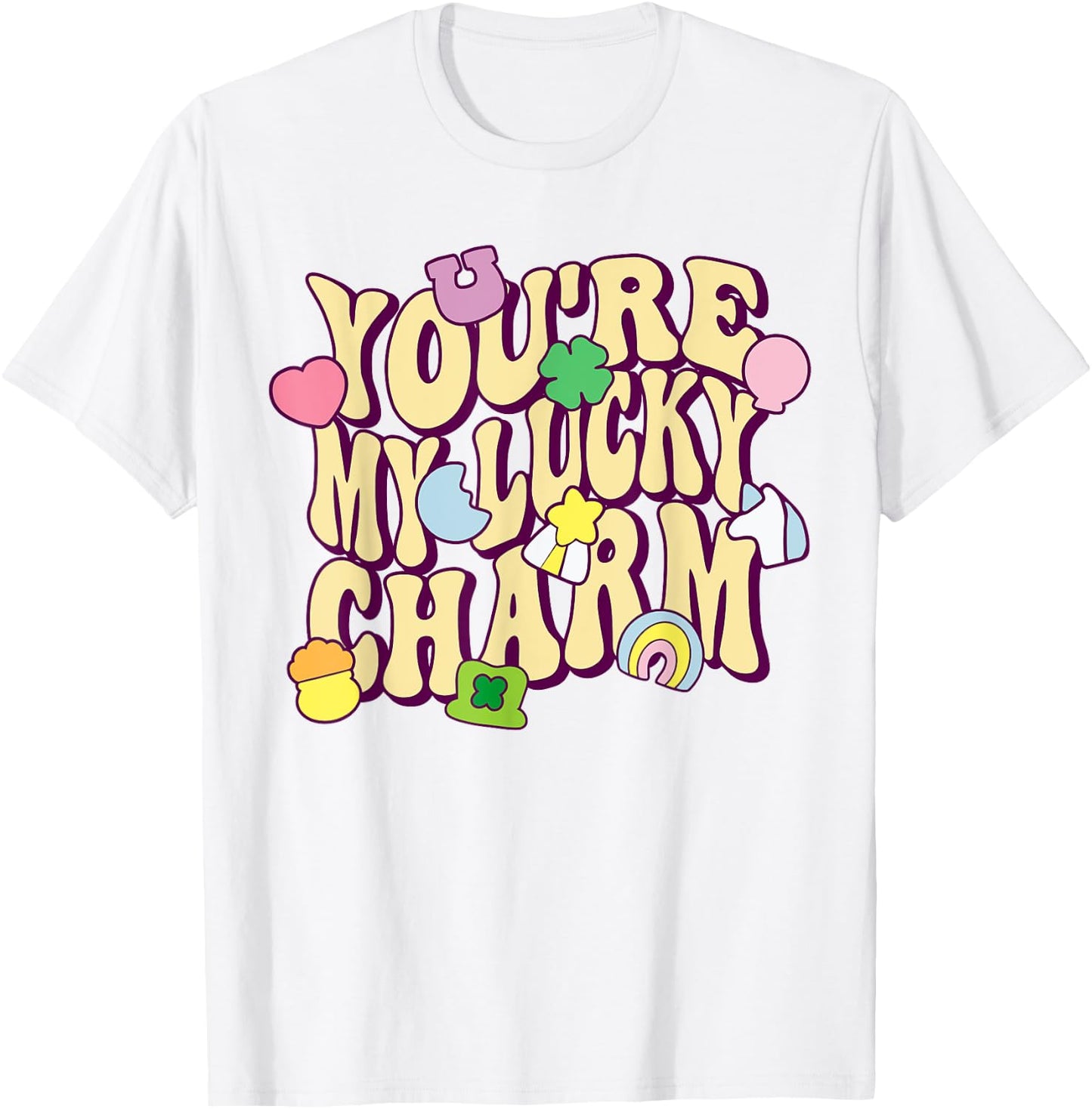 Groovy You're My Lucky Charm Feeling Lucky St.Patrick' Day T-Shirt - T-Shirt | White