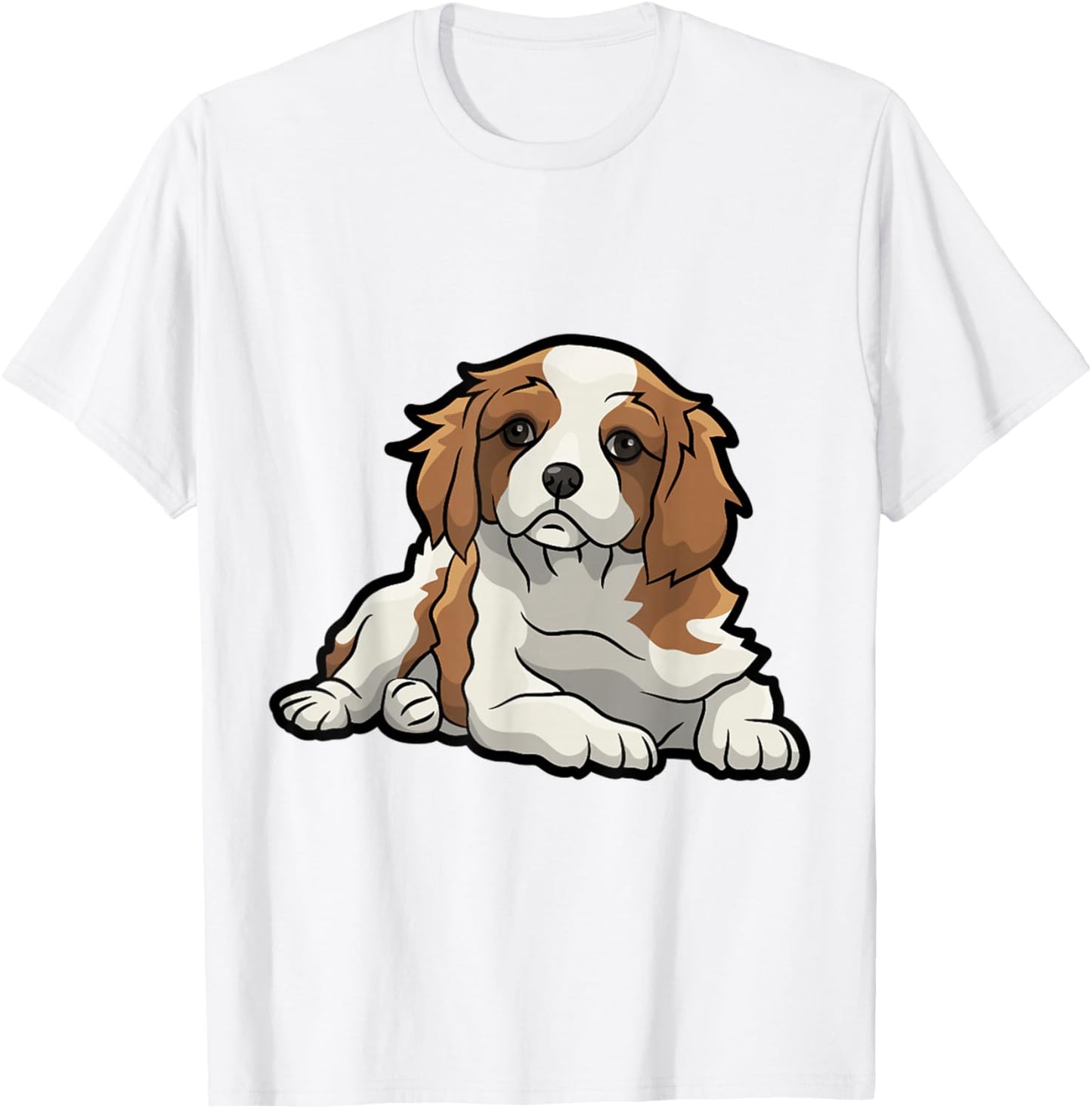 Cute Blenheim Cavalier King Charles Spaniel Puppy T-Shirt - T-Shirt | White