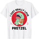 Kawaii Dinosaur I Just Really Love Pretzel Food Lover T-Shirt - T-Shirt | White