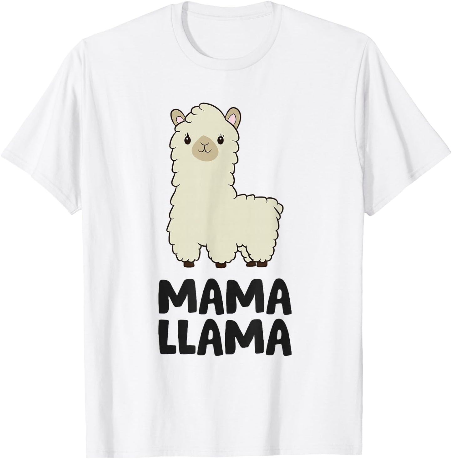 Mama LLlama Women Girls T-Shirt - T-Shirt | White