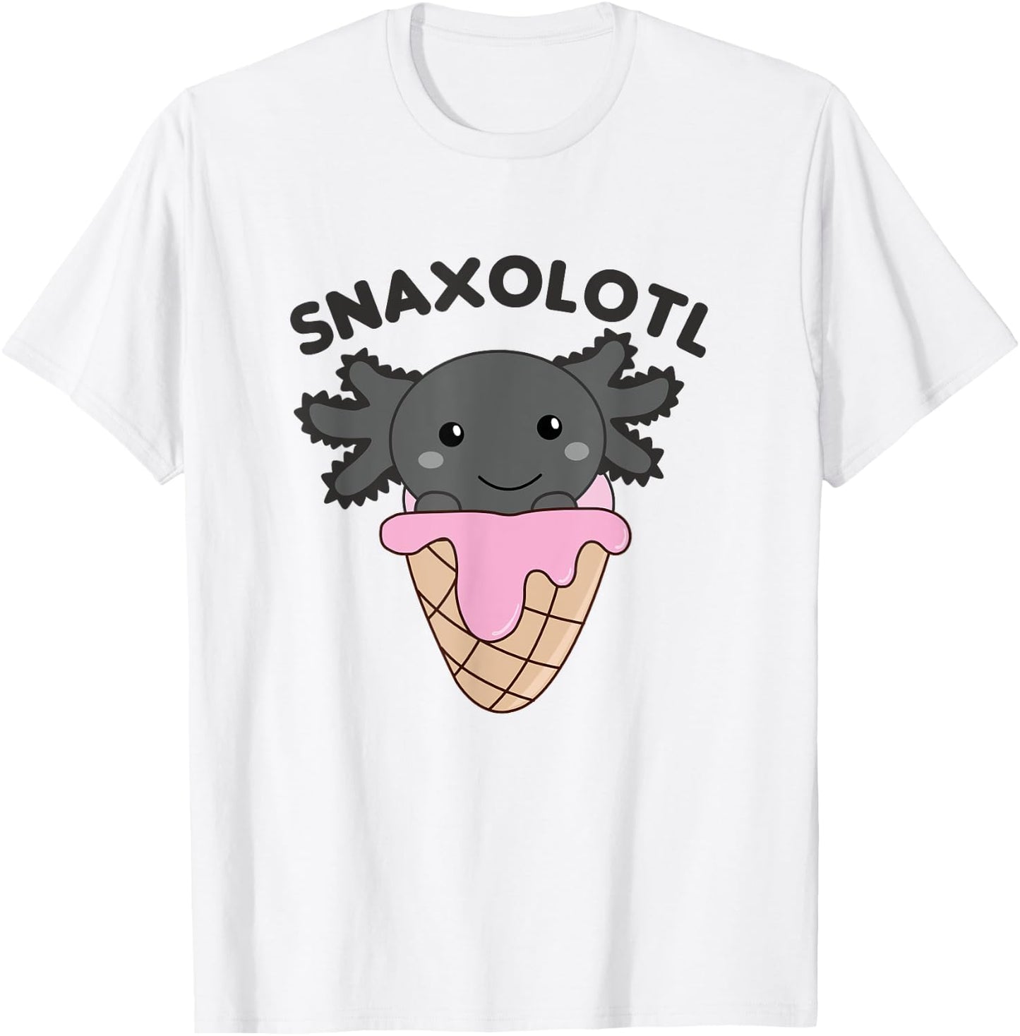 Snacks Pun Snaxolotl Ice Cream Axolotl Men Women Kids T-Shirt - T-Shirt | White