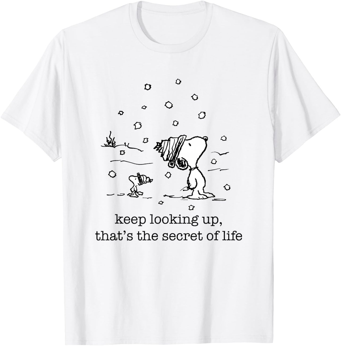 Peanuts Snoopy and Woodstock Christmas Snowfall , white, S T-Shirt - T-Shirt | White
