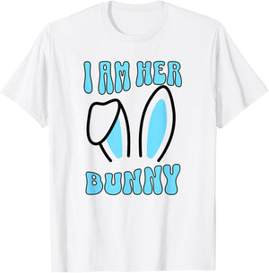 Men's Matching Couple Easter Husband, I Am Her Bunny T-Shirt - T-Shirt | White