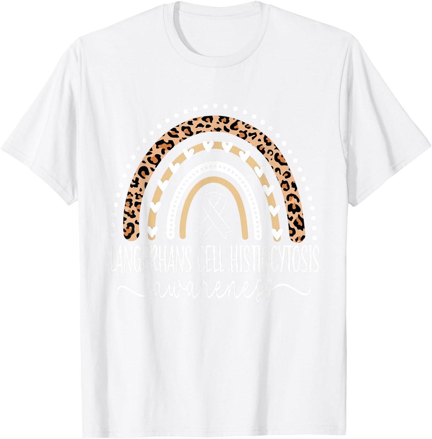 Langerhans Cell Histiocytosis LCH Awareness Leopard Rainbow T-Shirt - T-Shirt | White