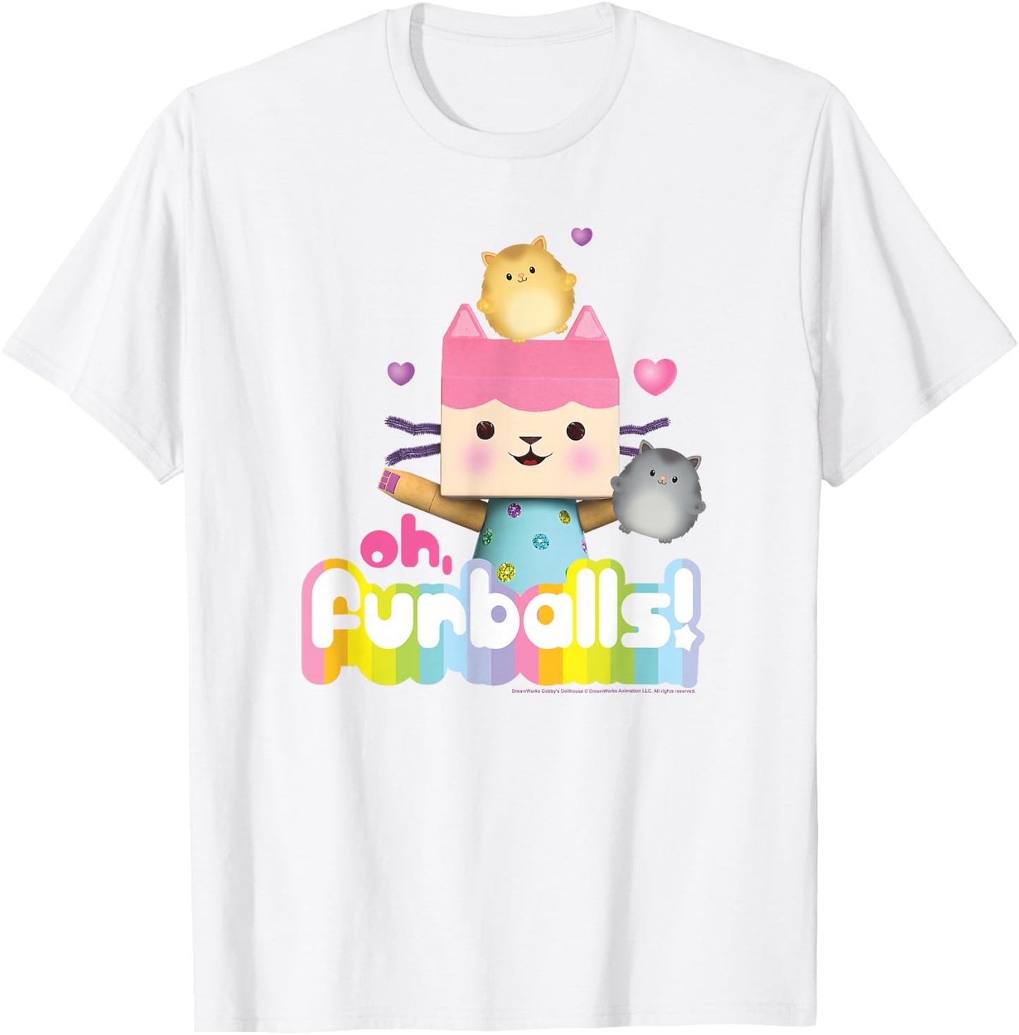 Gabby's Dollhouse Baby Box Oh Furballs! Colour Poster T-Shirt - T-Shirt | White