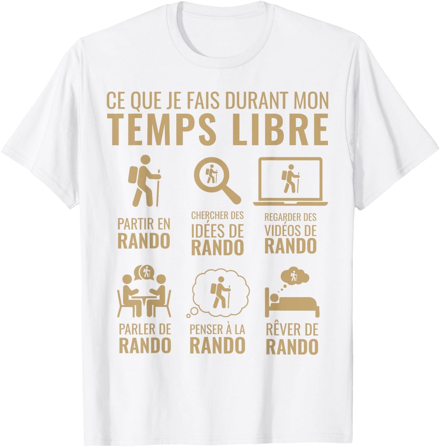 Funny Christmas Gift Mountain Hiking Free Time Hiking T-Shirt - T-Shirt | White