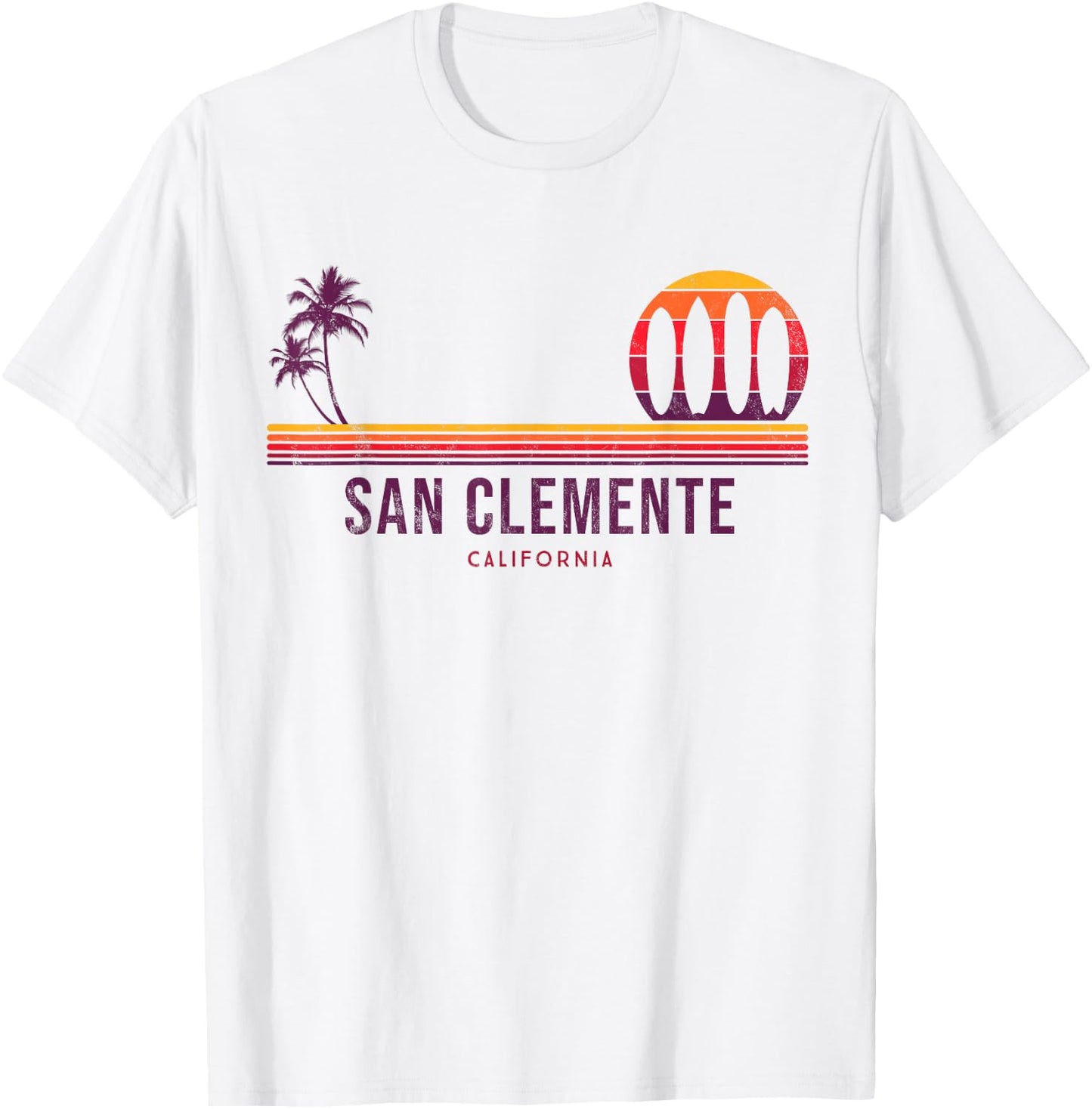 California San Clemente Vintage Surf T-Shirt - T-Shirt | White