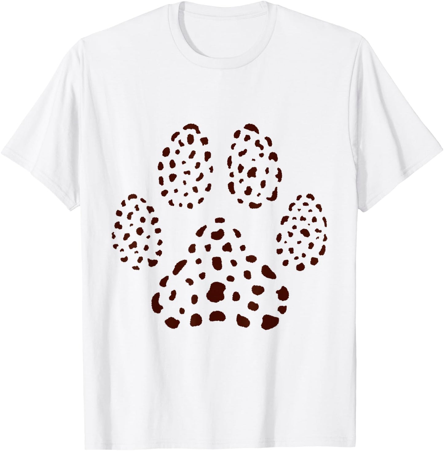 Dog Paw Brown Spots Dalmatian T-Shirt - T-Shirt | White