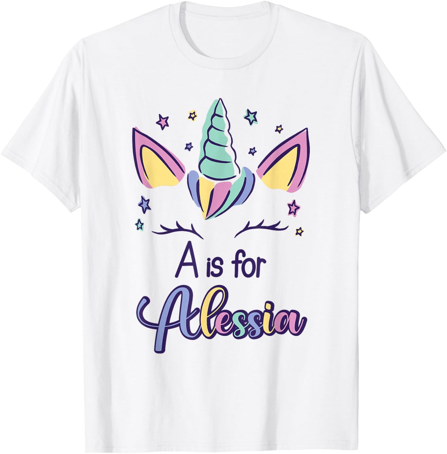 First Name Alessia Personalized A Is For Alessia T-Shirt - T-Shirt | White