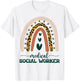 Medical Social Worker LCSW Therapist Boho Rainbow Leopard T-Shirt - T-Shirt | White