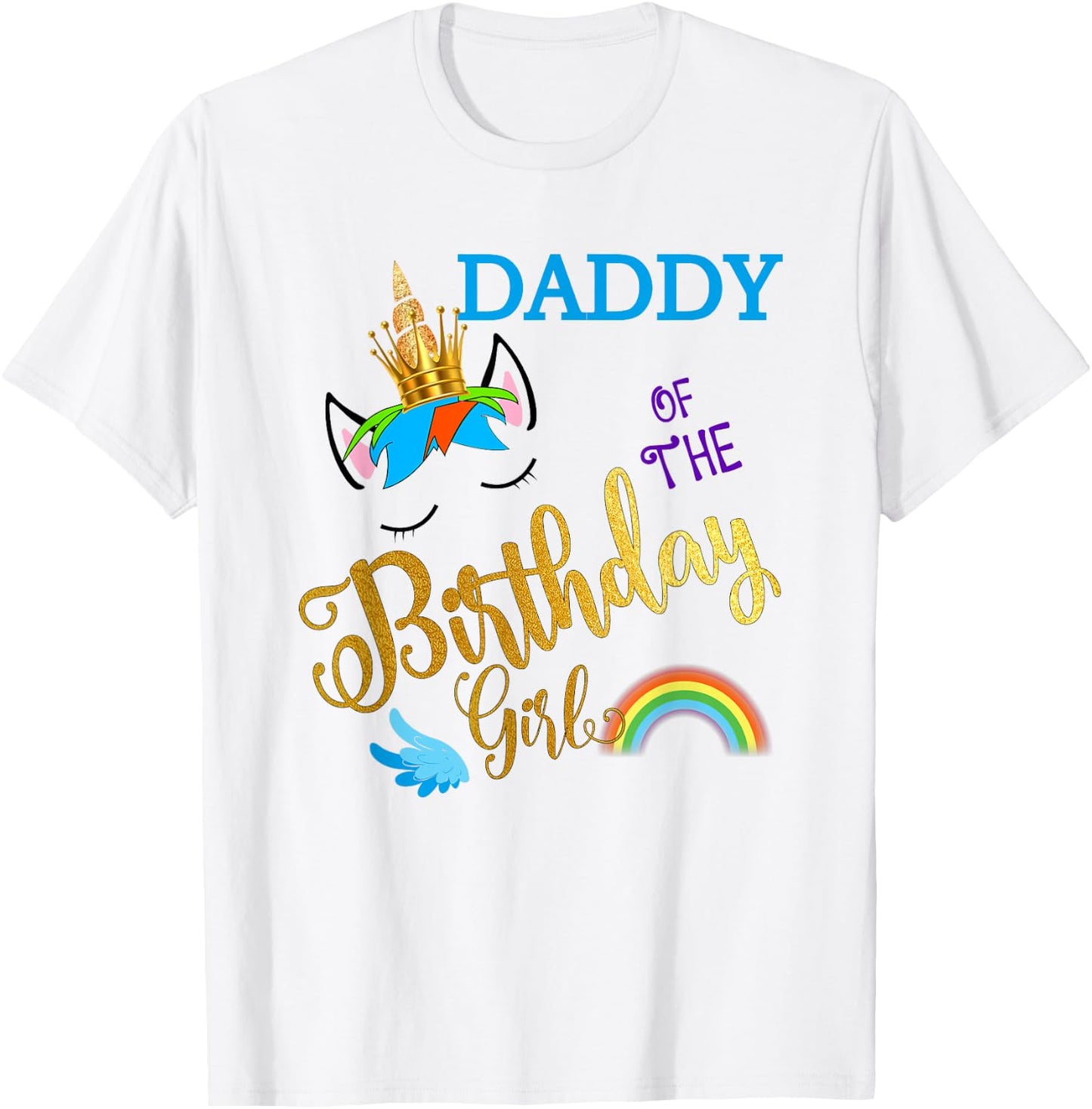 Daddy of The Birthday for Girl Father Unicorn First Birthday T-Shirt - T-Shirt | White