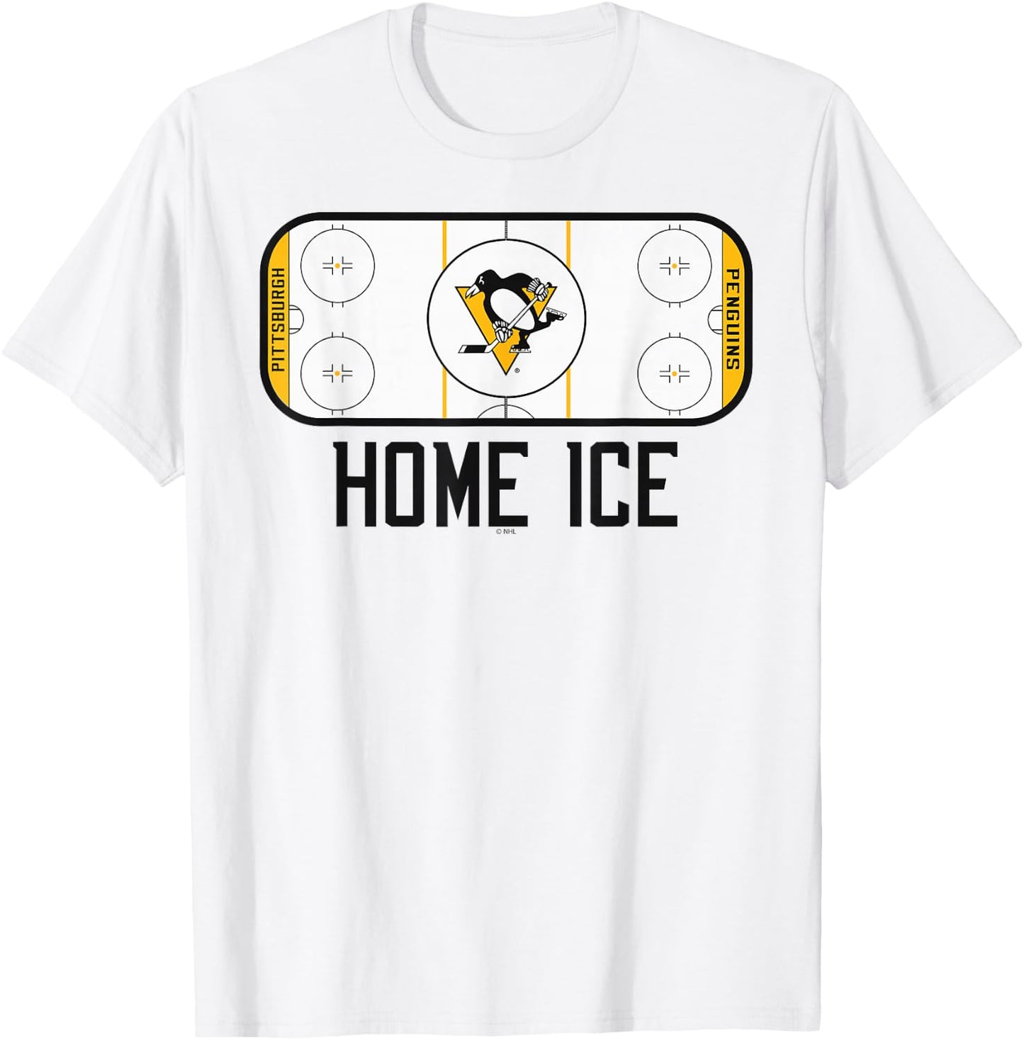 Pittsburgh Penguins Home Ice Gray Officially Licensed T-Shirt - T-Shirt | White
