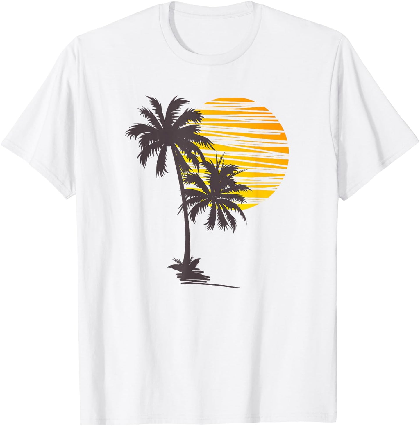 Sonnenuntergang Strand Palme Cool Sommer Urlaub Geschenk T-Shirt - T-Shirt | White