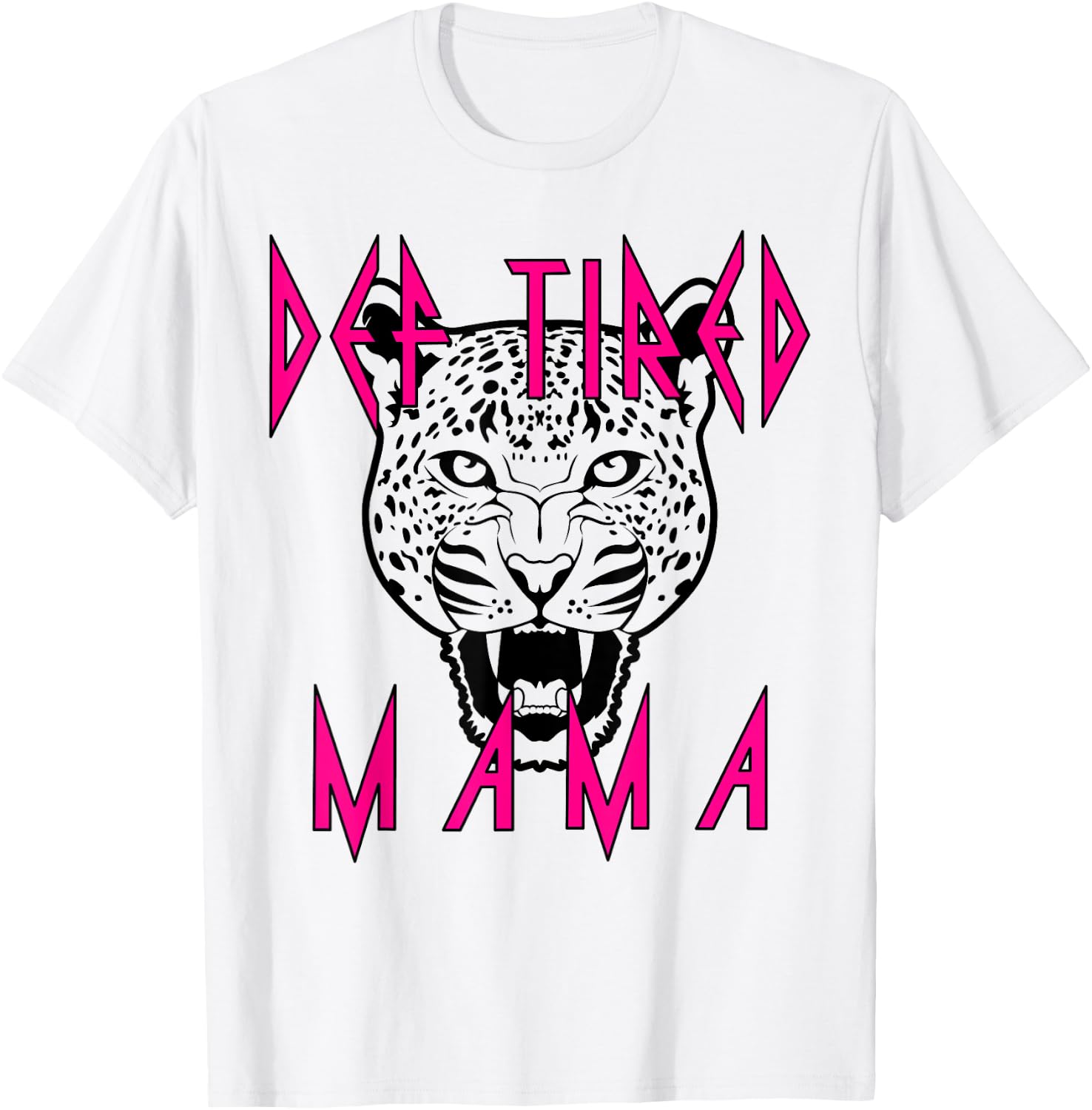 Mother's Day Mom Def tired Mama Tiger Tired Coffee Vintage T-Shirt - T-Shirt | White