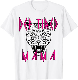 Mother's Day Mom Def tired Mama Tiger Tired Coffee Vintage T-Shirt - T-Shirt | White
