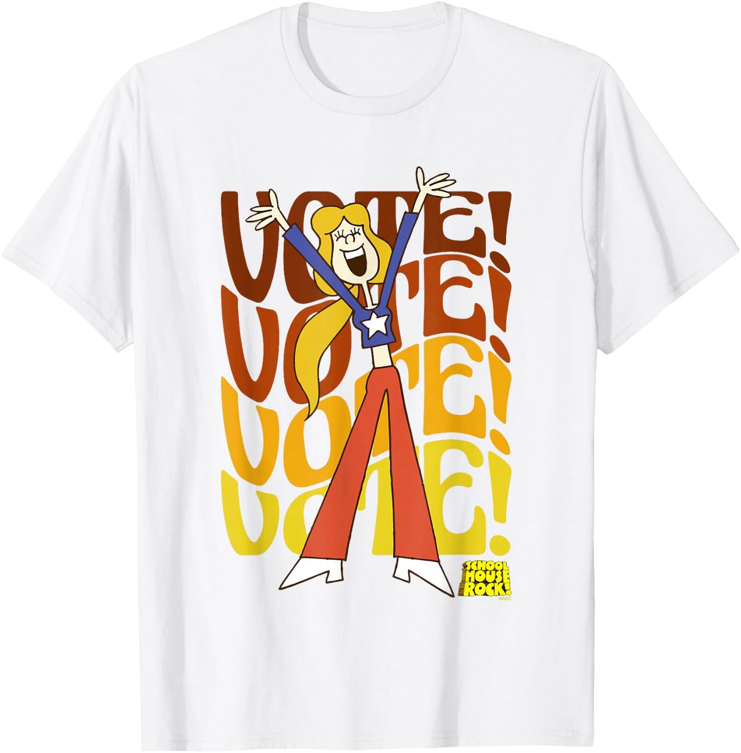 Schoolhouse Rock! Sarah Suffrage Vintage Vote Vintage T-Shirt - T-Shirt | White