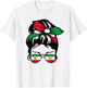 Patriotische Iran-Flagge, iranisch, niedlich, unordentlich, Dutt, Mädchen, Mutter, Kinder T-Shirt - T-Shirt | White