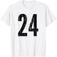 Number 24 Distressed Vintage Twenty Four Sports Practice T-Shirt - T-Shirt | White
