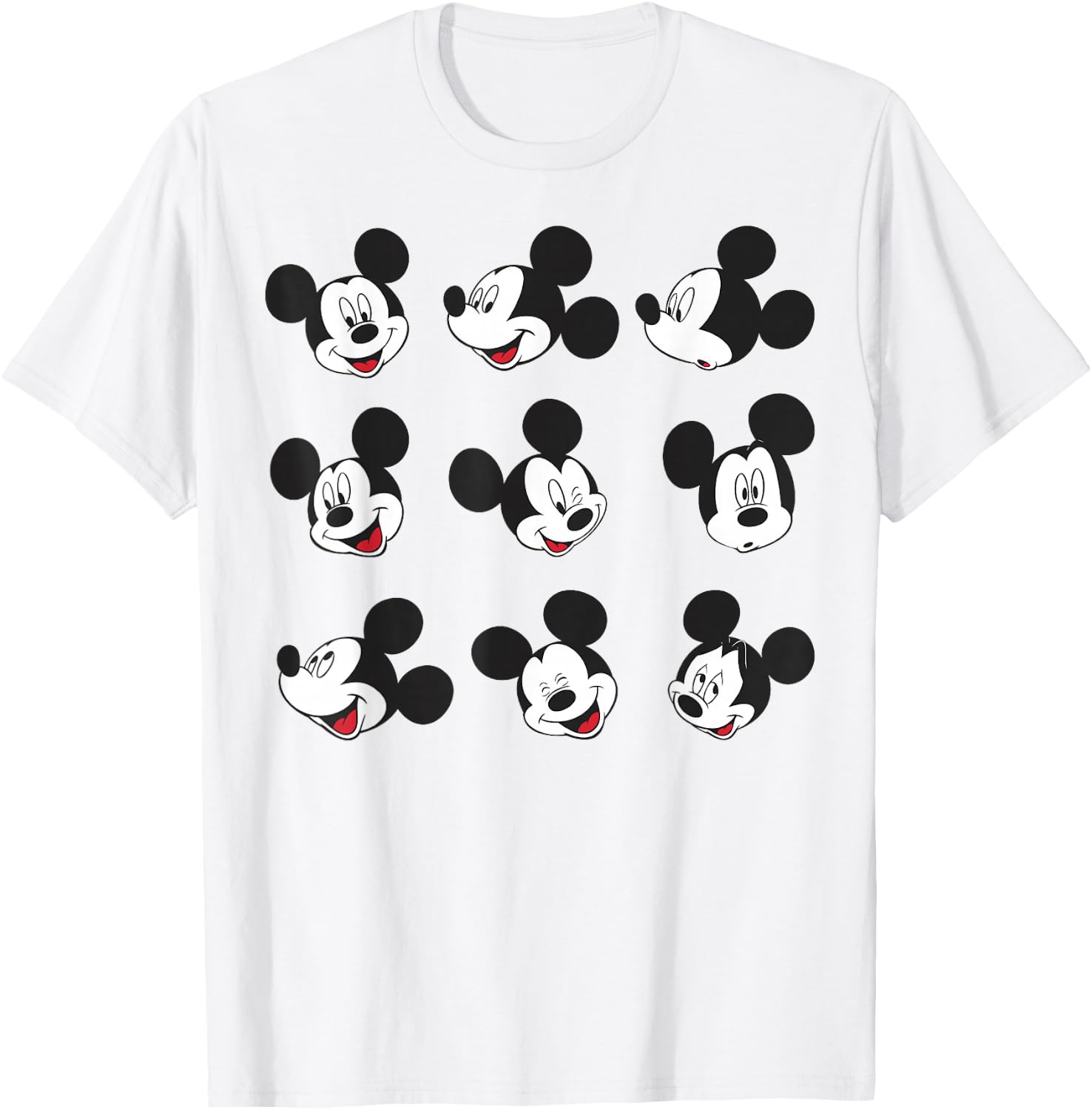 Disney Mickey And Friends Mickey Mouse Faces Grid T-Shirt - T-Shirt | White