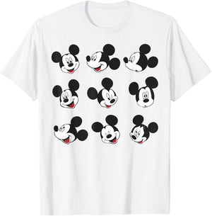 Disney Mickey And Friends Mickey Mouse Faces Grid T-Shirt - T-Shirt | White