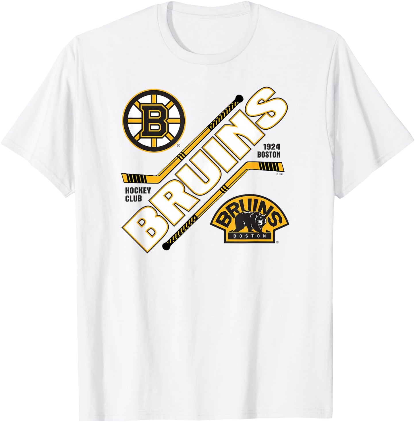 Boston Bruins Force Gray Officially Licensed T-Shirt - T-Shirt | White