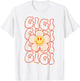 Retro Groovy Gigi Happy Face Smile Cute Daisy Flower Grandma T-Shirt - T-Shirt | White