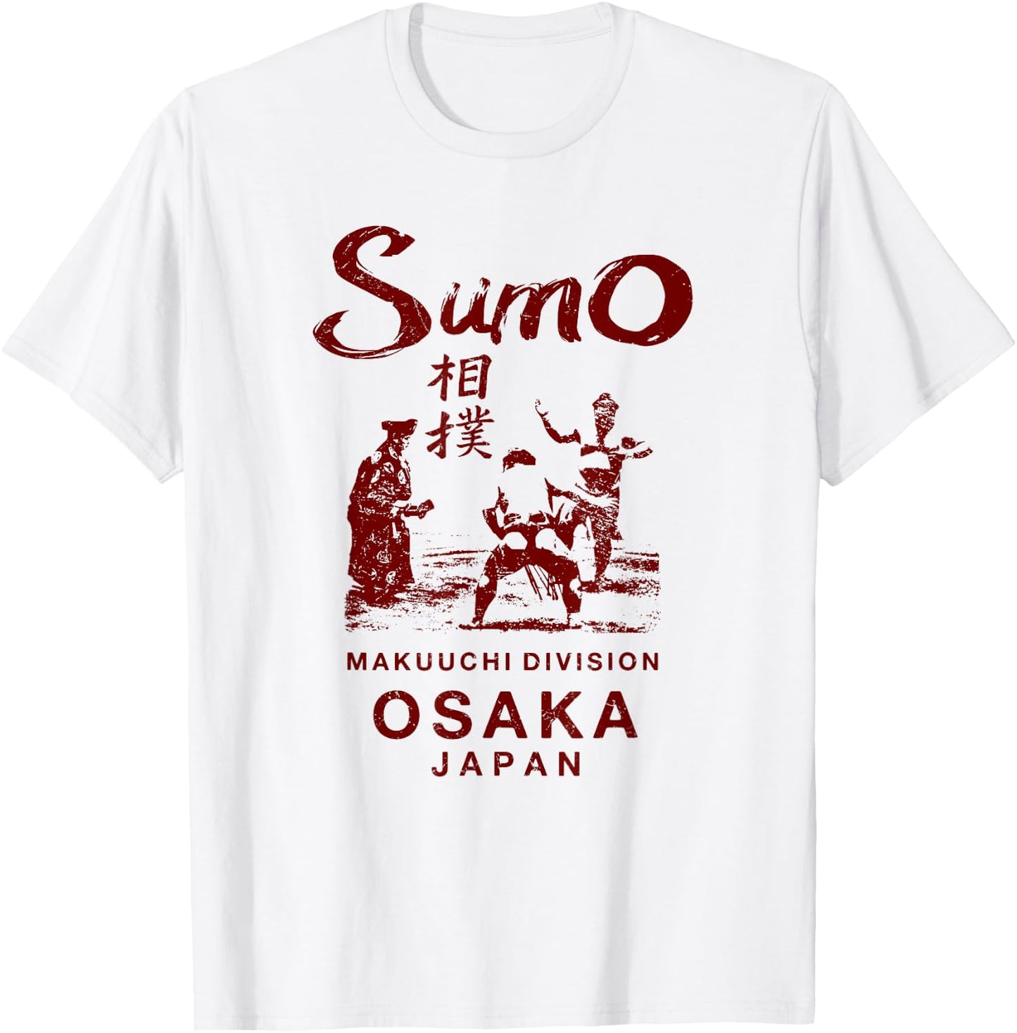 Sumo Wrestling Japan Osaka Japanese Vintage T-Shirt - T-Shirt | White