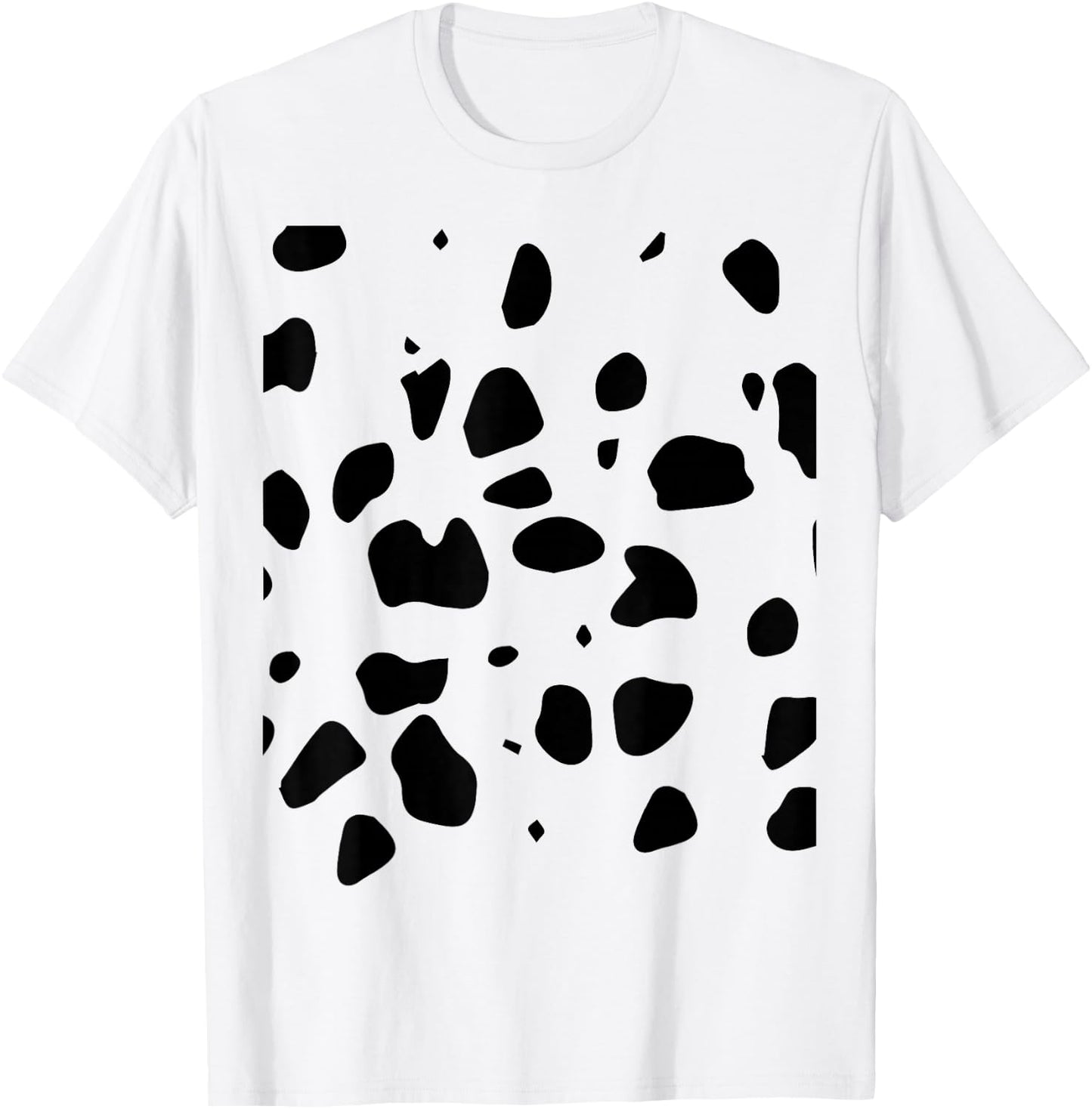 Dalmatian Polka Dot White with Black Dots, White T-Shirt - T-Shirt | White