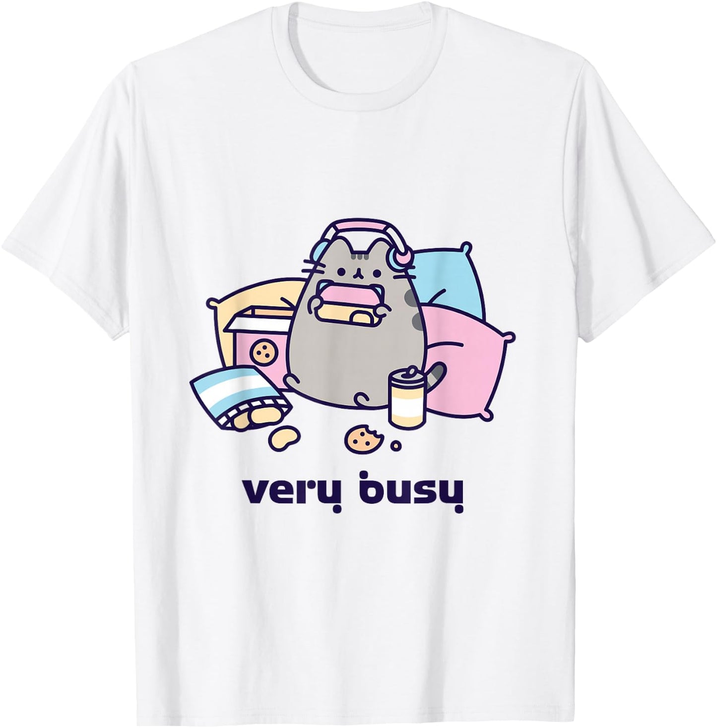 Pusheen Very Busy Gaming T-Shirt - T-Shirt | White
