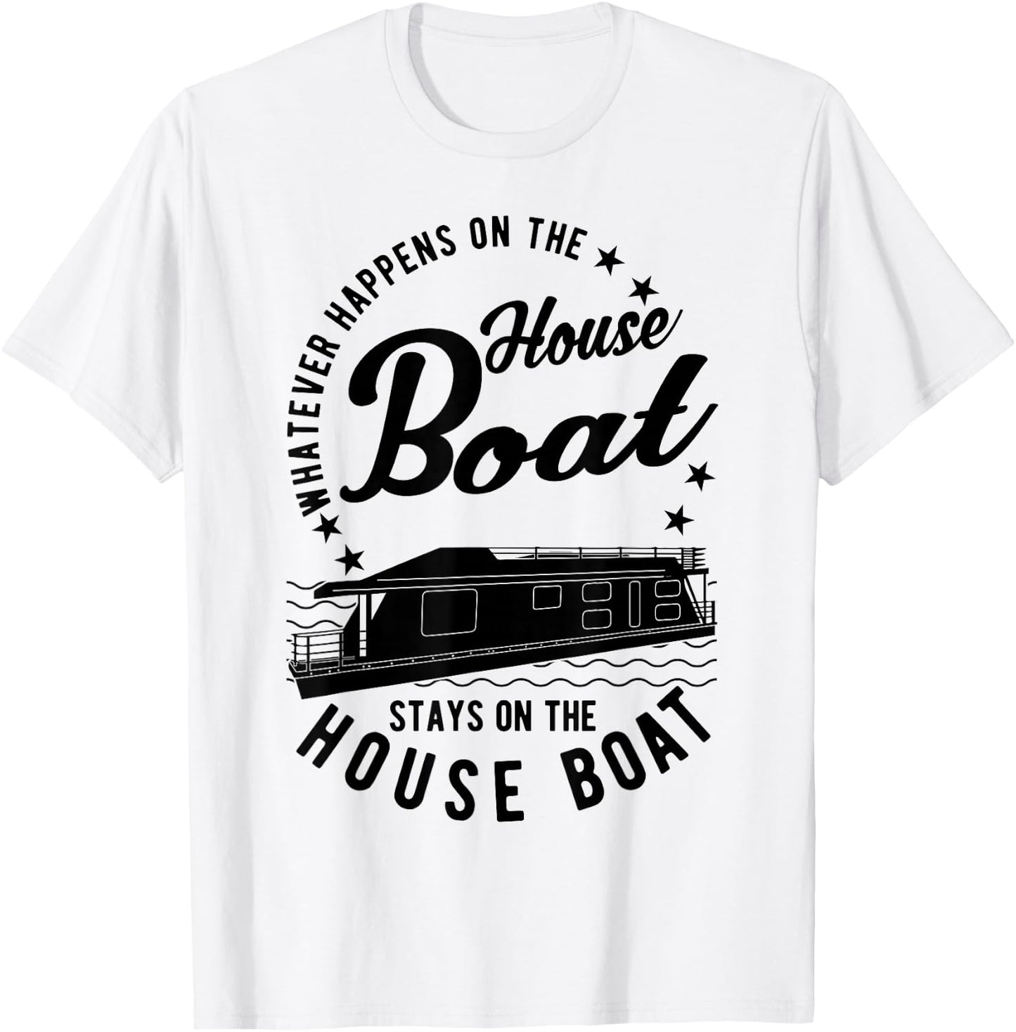 Houseboat with German Text "Was auch immer auf dem Hausboat" (Was auch immer, gray, s T-Shirt - T-Shirt | White