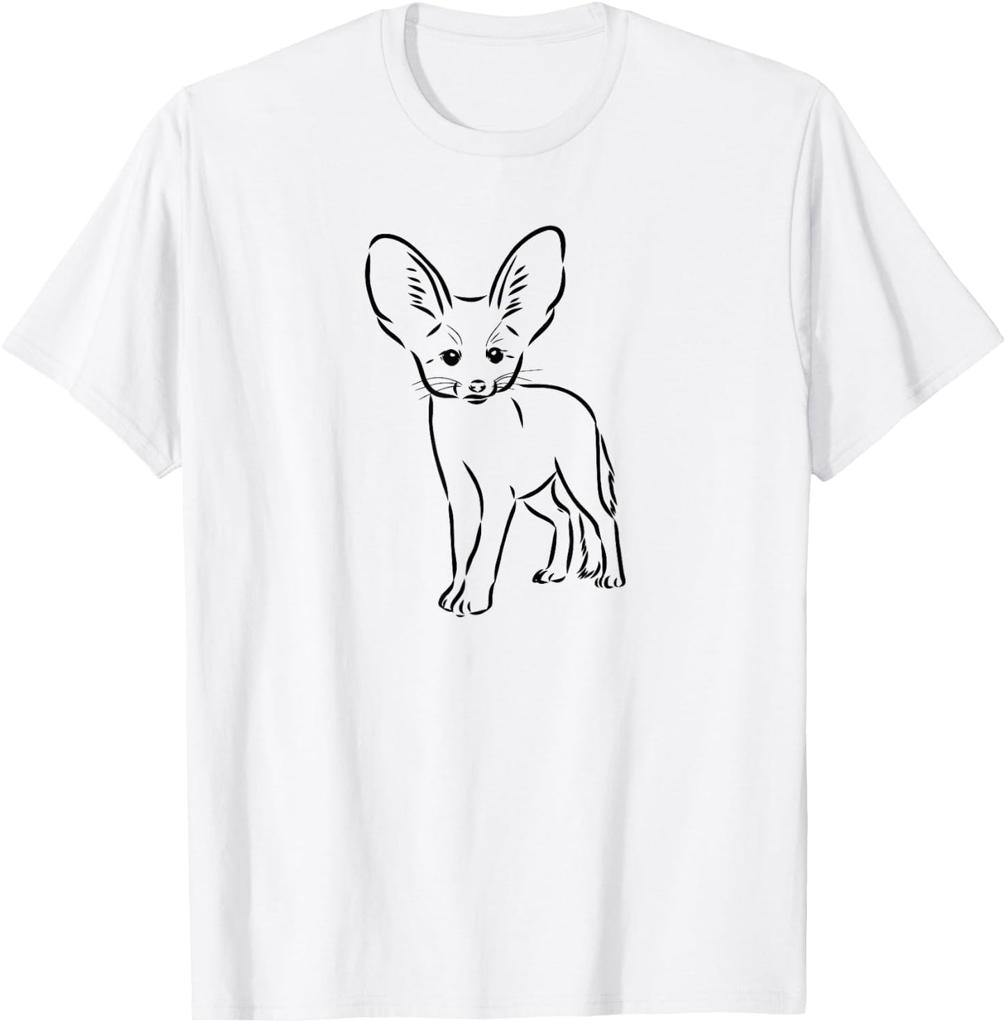 Kids Cute Animal Logo Art Lover Fennec Fox T-Shirt - T-Shirt | White