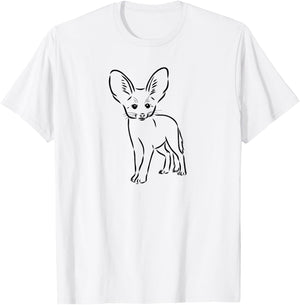 Kids Cute Animal Logo Art Lover Fennec Fox T-Shirt - T-Shirt | White