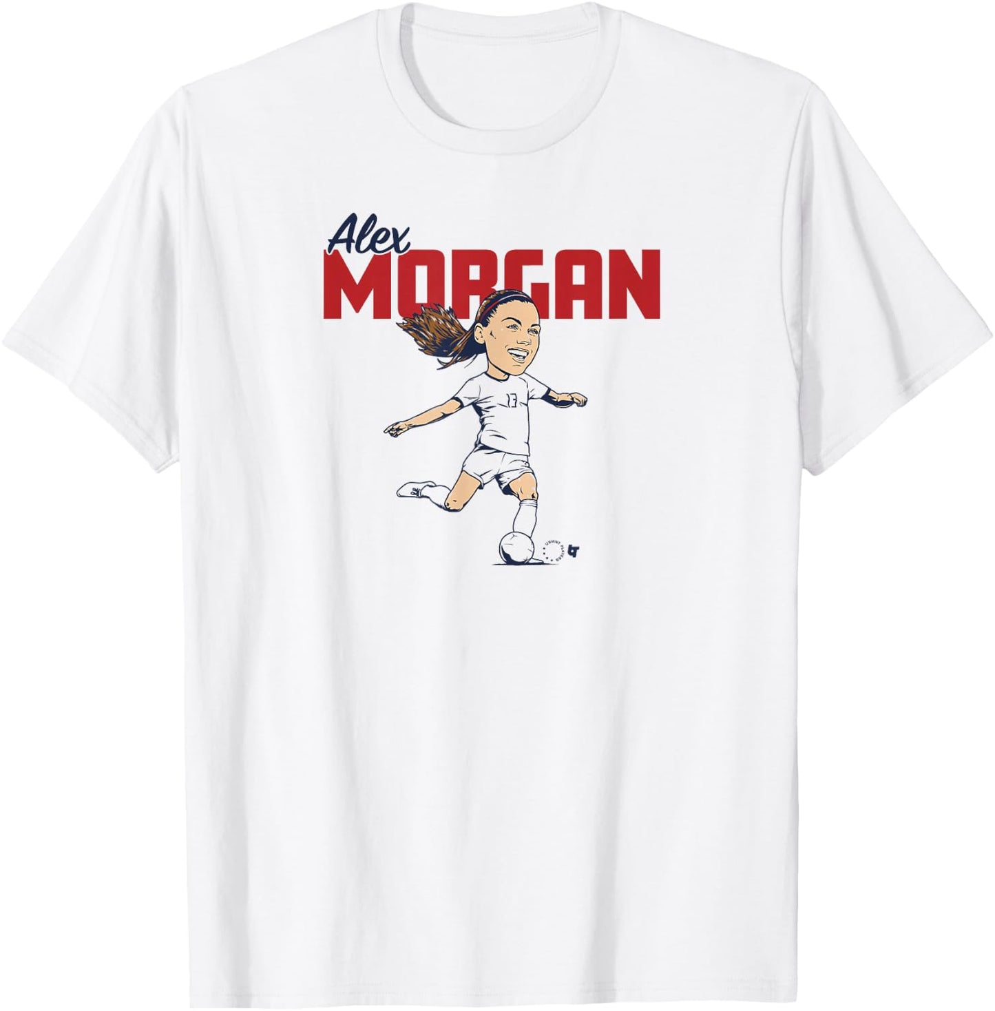 Alex Morgan: Caricature - USWNT Players Association Soccer T-Shirt - T-Shirt | White