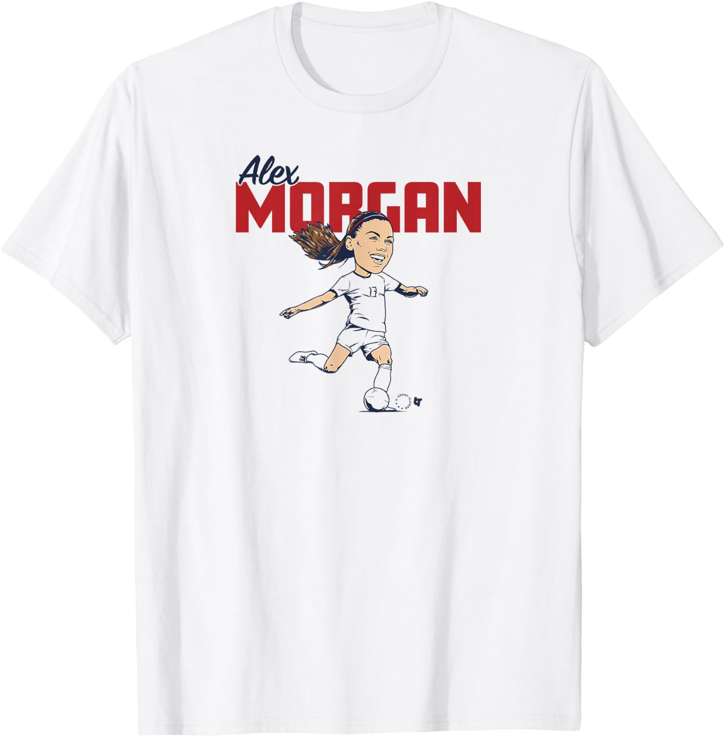 Alex Morgan: Caricature - USWNT Players Association Soccer T-Shirt - T-Shirt | White