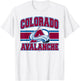 Colorado Avalanche Stripe Heather Gray Officially Licensed T-Shirt - T-Shirt | White