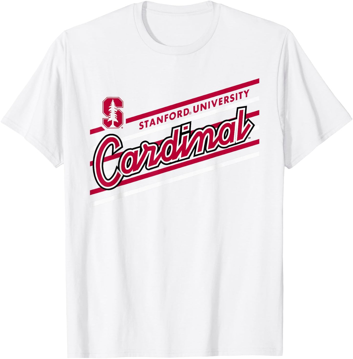 Stanford Cardinal Retro Performer Gray Officially Licensed T-Shirt - T-Shirt | White