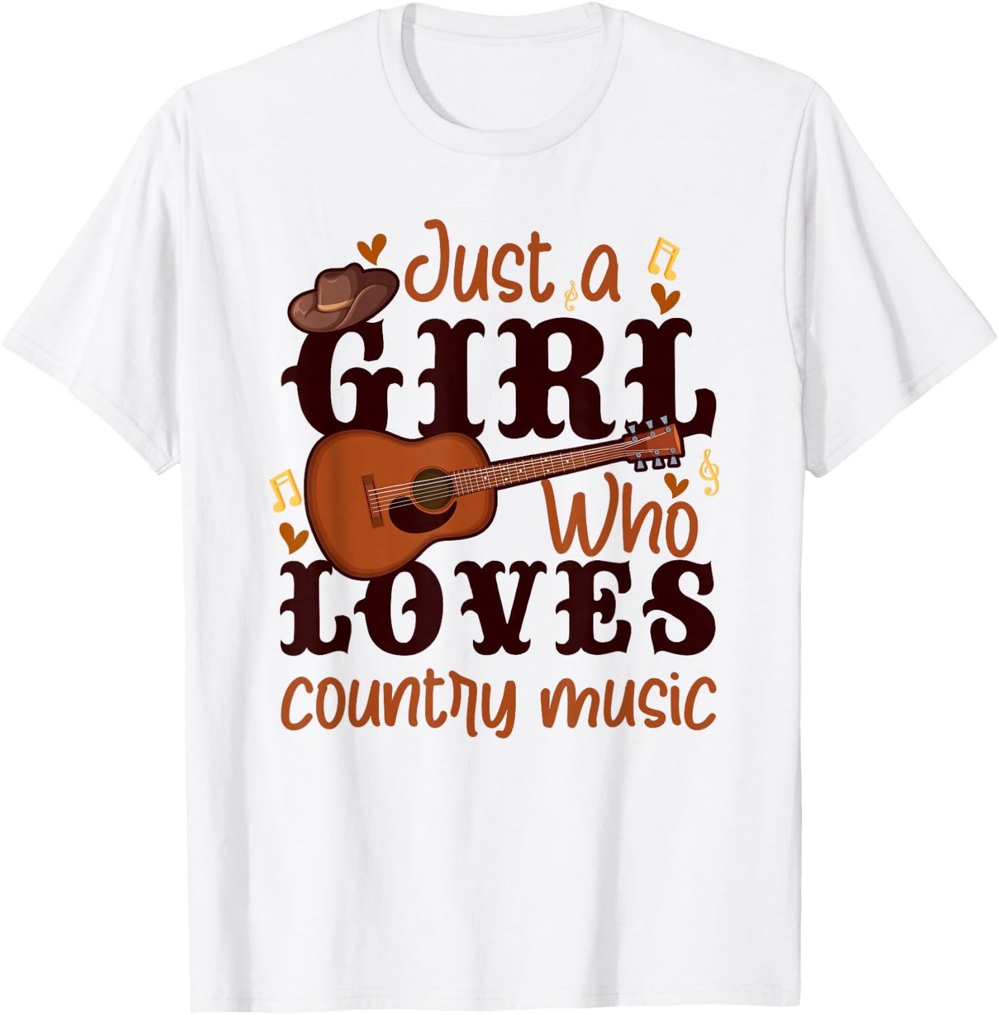 Just A Girl Who Loves Country Music T-Shirt - T-Shirt | White