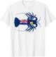 Turks and Caicos Flag Caribbean Spiny Lobster Silhouette T-Shirt - T-Shirt | White