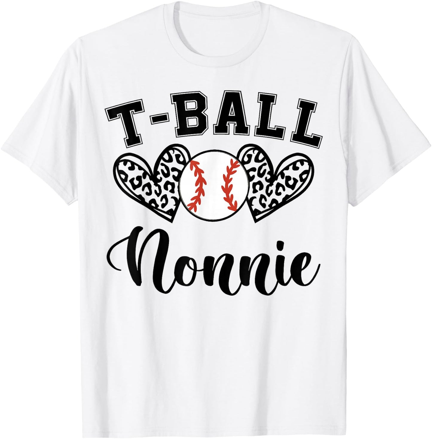 T-Ball Nonnie Leopard Funny T-Ball Nonnie Mother's Day T-Shirt - T-Shirt | White