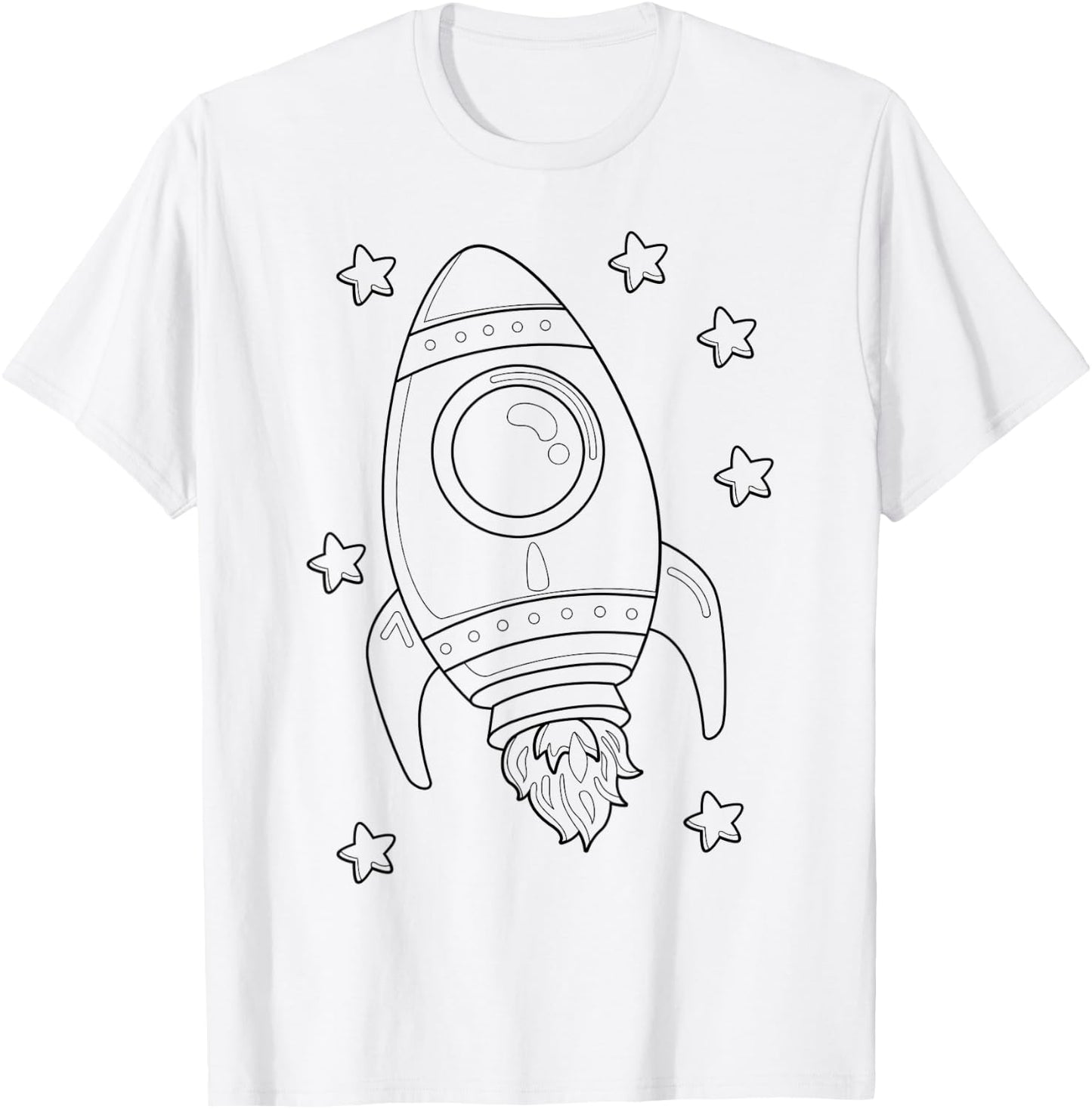 Weltraum Rakete Astronaut Kosmos Mandala zum ausmalen T-Shirt - T-Shirt | White