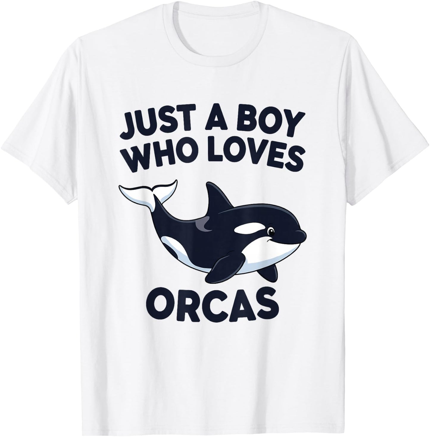 Just A Boy Who Loves Orcas T-Shirt - T-Shirt | White