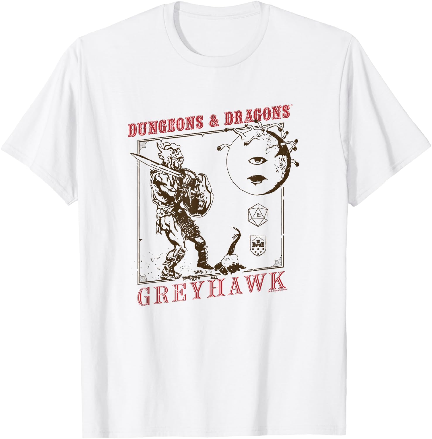 Dungeons & Dragons 50th Anniversary World Of Greyhawk Retro , White T-Shirt - T-Shirt | White