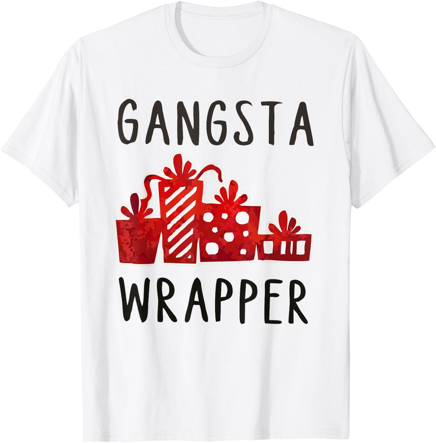 Gangsta Wrapper Xmas | Funny Christmas T-Shirt - T-Shirt | White