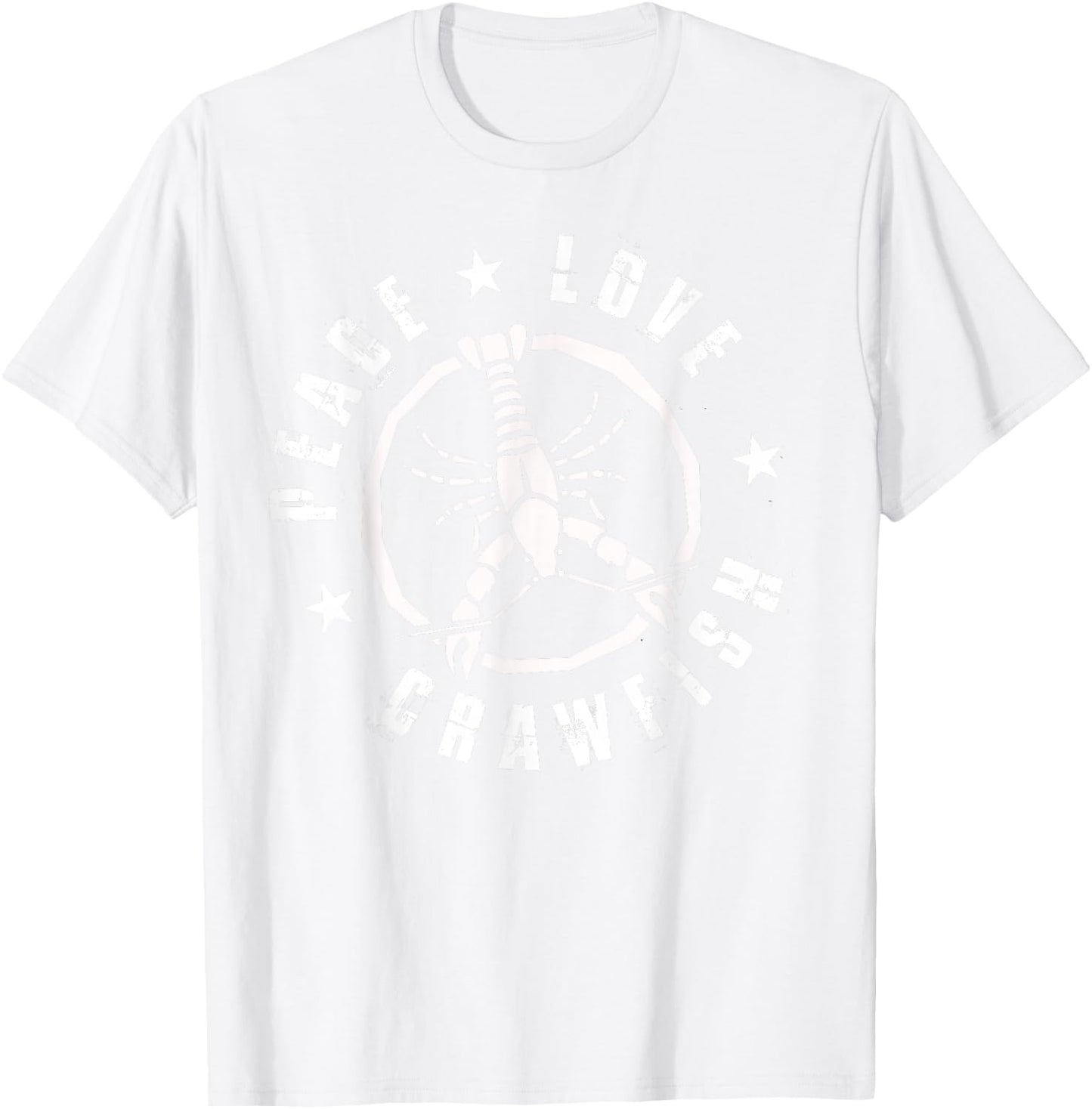 Funny Crawfish Boil Peace Love Crayfish Cajun Men T-Shirt - T-Shirt | White