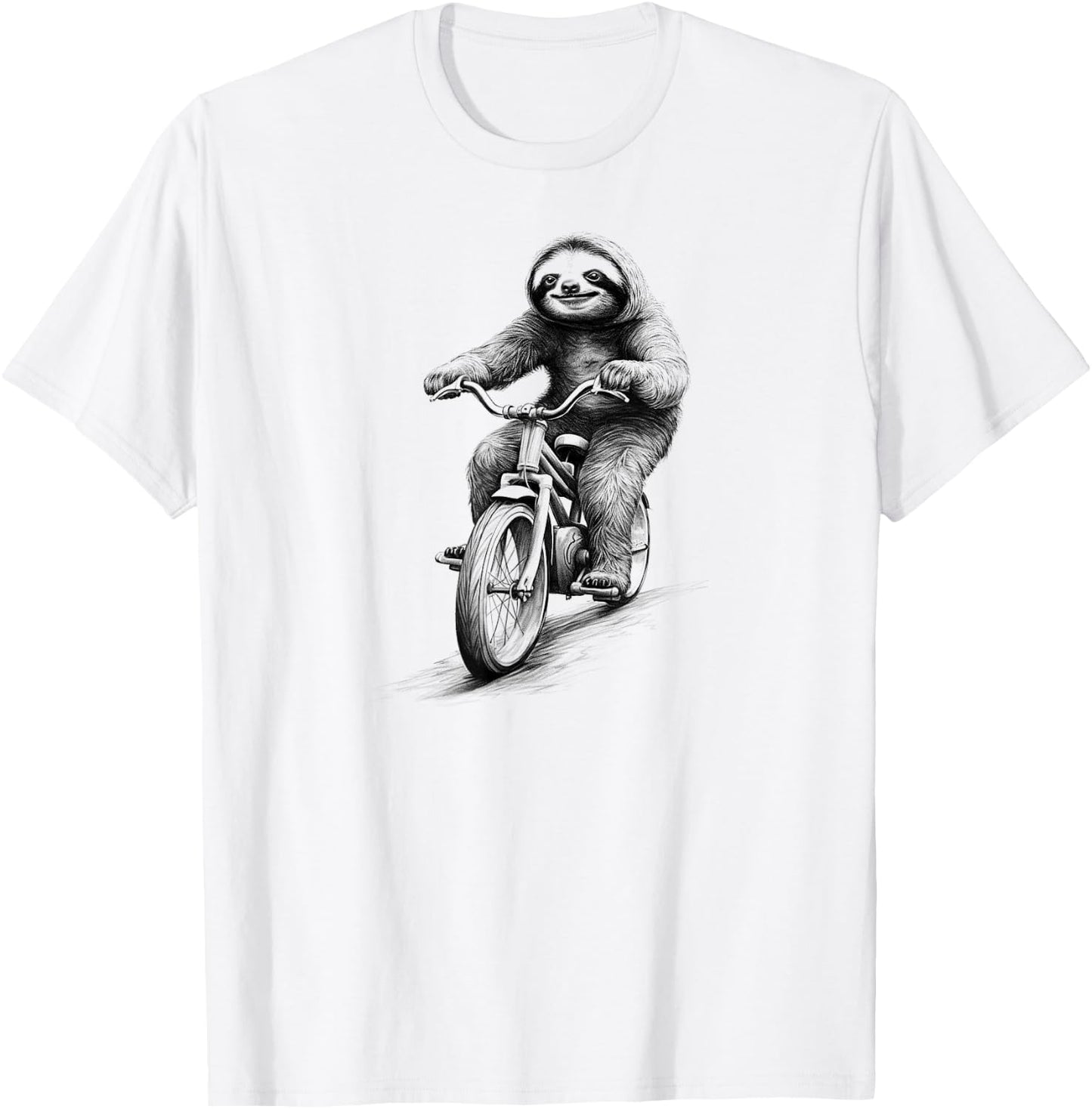 Sloth Riding Bicycle Biker Sloth Ride Slow T-Shirt - T-Shirt | White