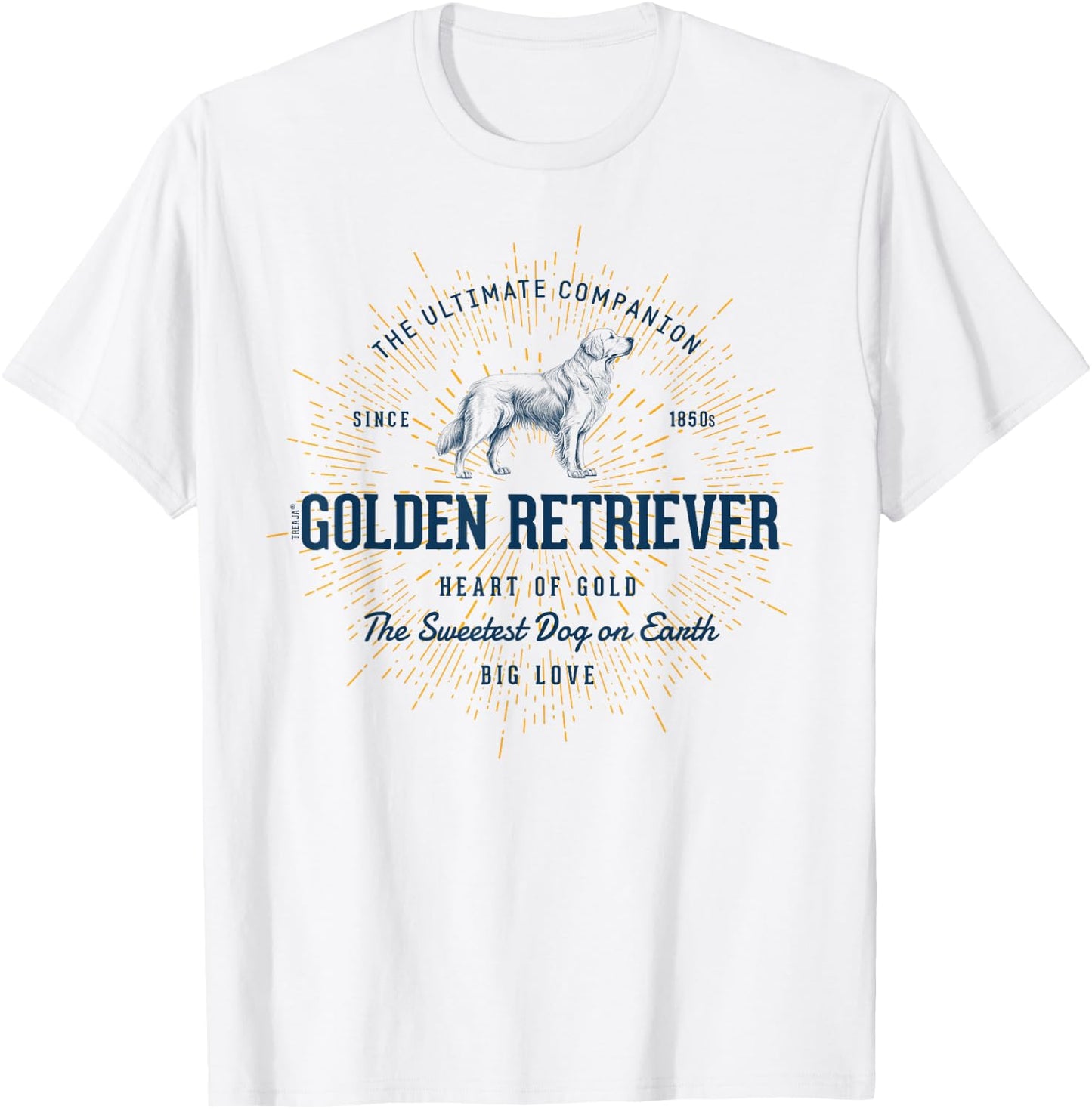 Retro Styled Golden Retriever Vintage T-Shirt - T-Shirt | White