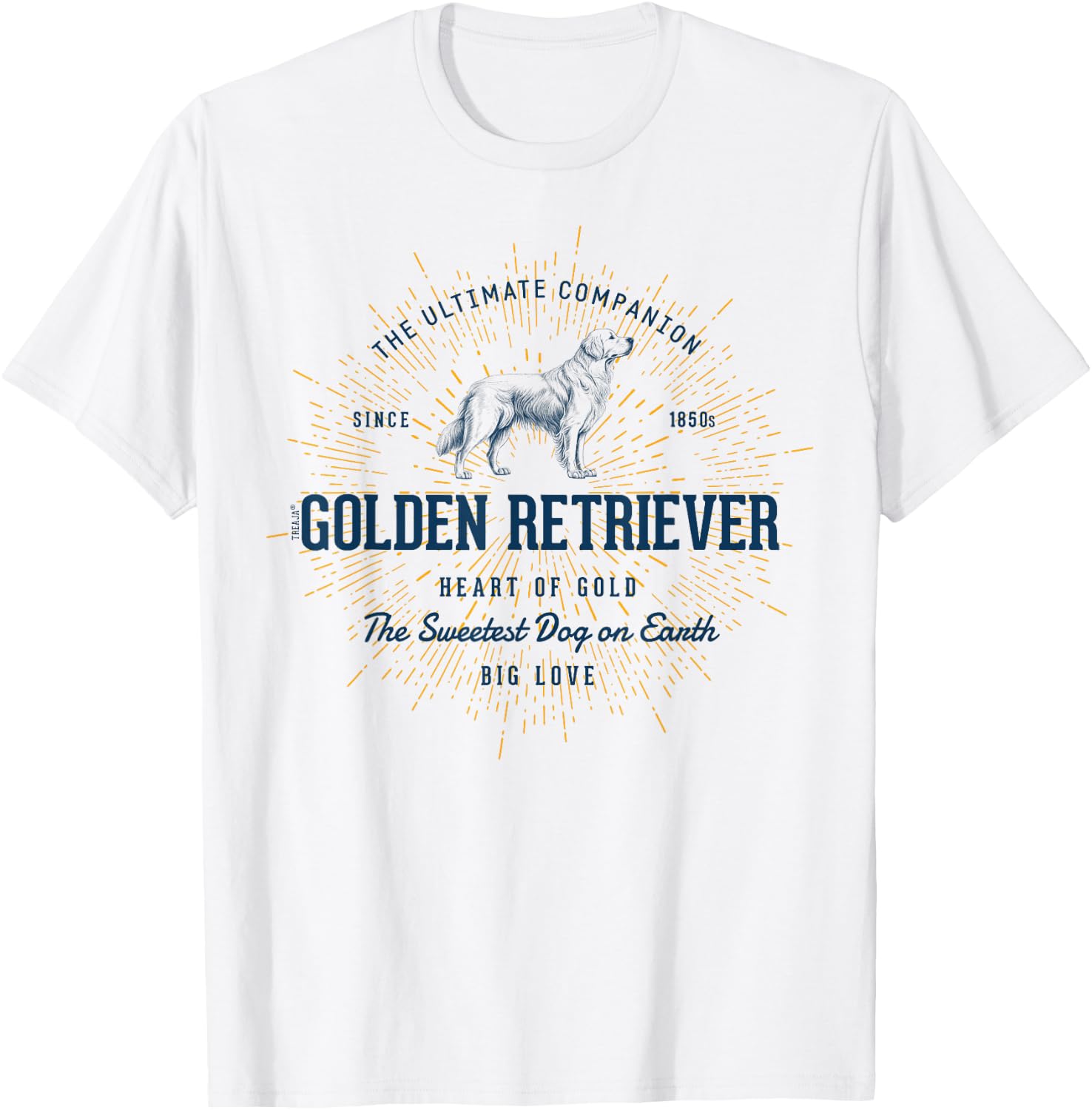Retro Styled Golden Retriever Vintage T-Shirt - T-Shirt | White